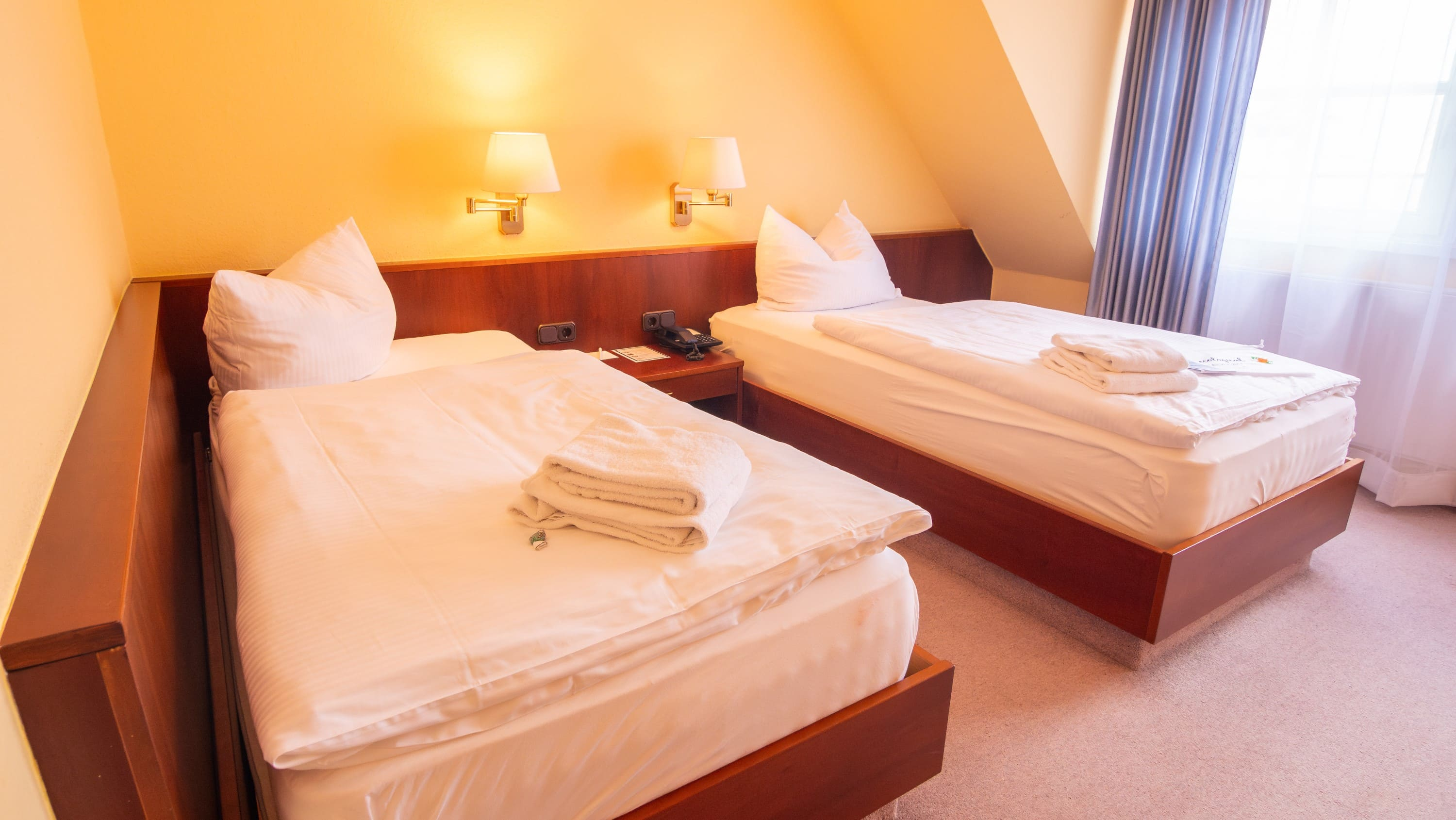 Twin-Bett-Zimmer Betten Nahansicht